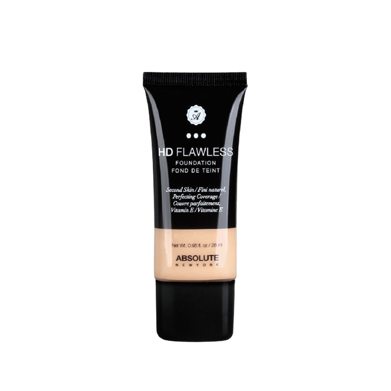 ABSOLUTE NEW YORK HD flawless foundation tube in beige liquid foundation with medium coverage