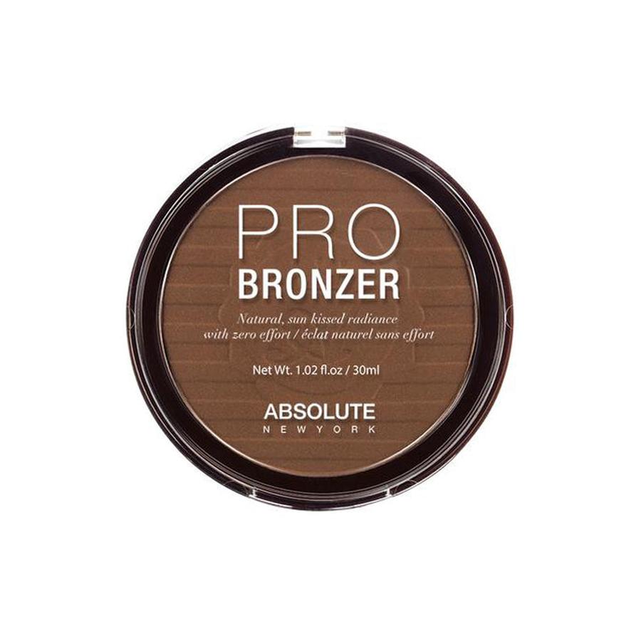 Absolute New York Pro Bronzer compact in warm brown shade pro bronzer for glowing skin and natural finish