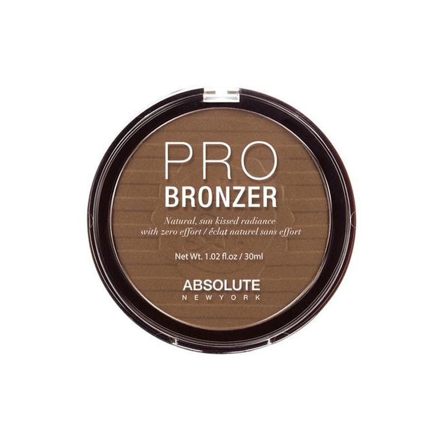 Absolute New York pro bronzer for glowing skin pressed powder compact warm brown shade for sun kissed radiance