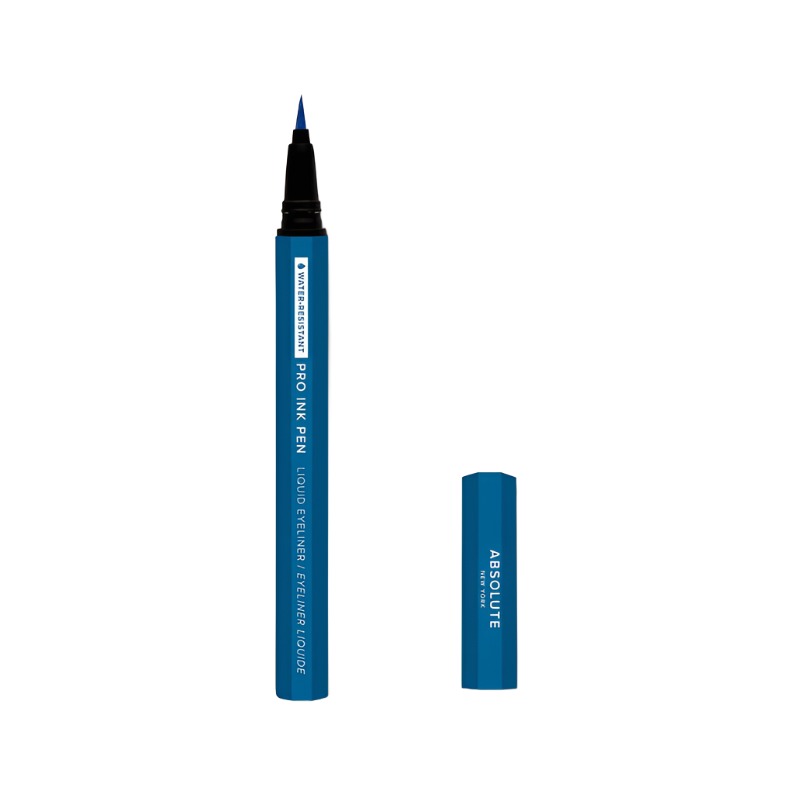 Absolute New York blue waterproof liquid eyeliner pen with fine tip and removable cap