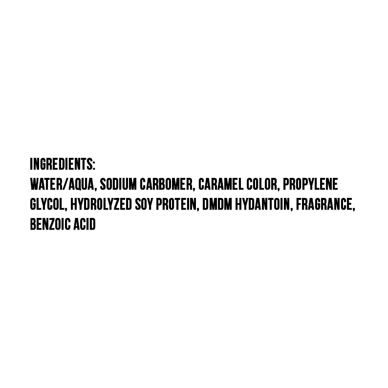 Ampro Pro Styl protein gel ingredients label showing water aqua sodium carbomer hydrolyzed soy protein and fragrance