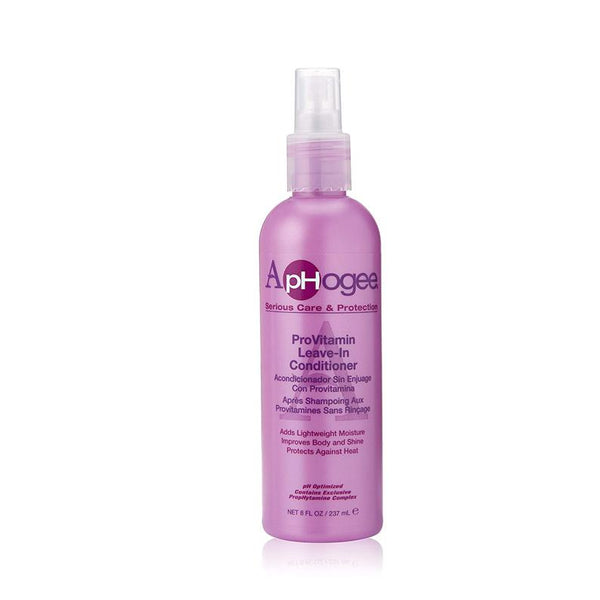 APHOGEE provitamin leave-in conditioner purple spray bottle for lightweight moisture and hair protection