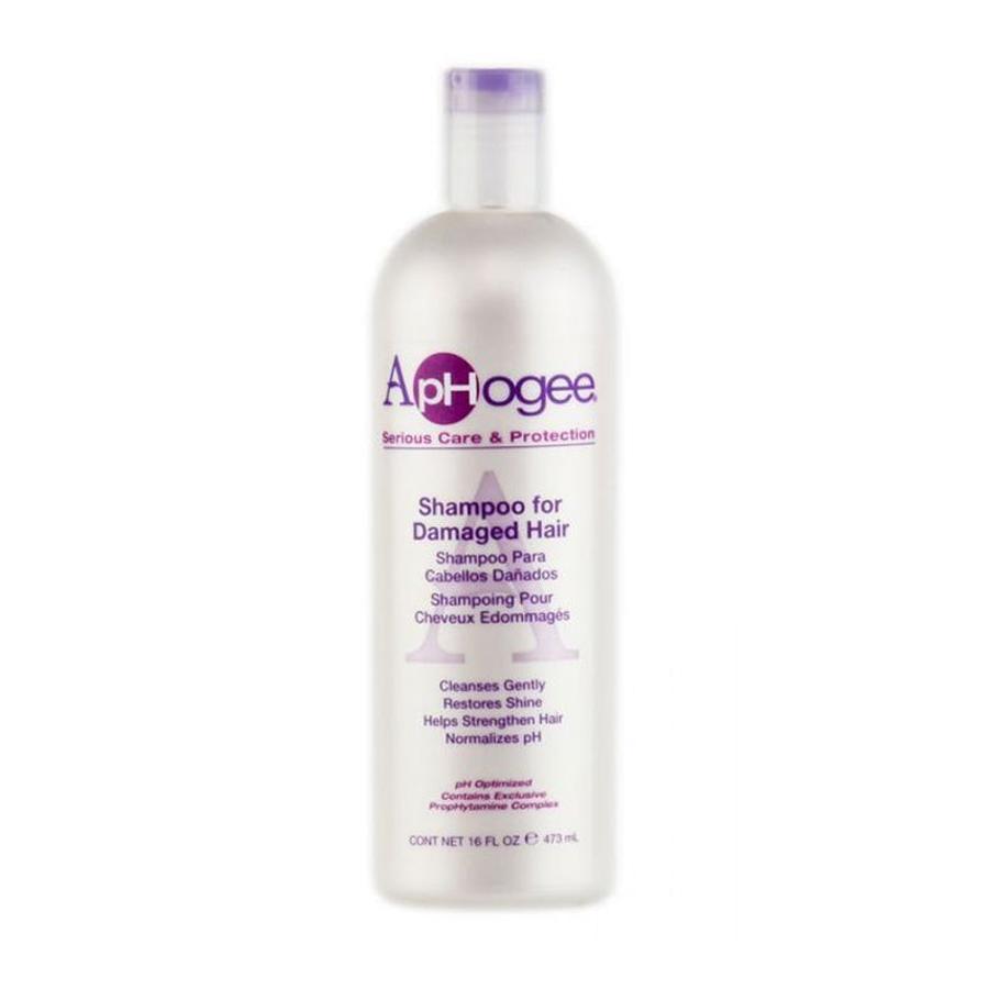 APHOGEE shampoo for damaged hair in a 16 oz bottle with gentle cleansing and hair strengthening benefits