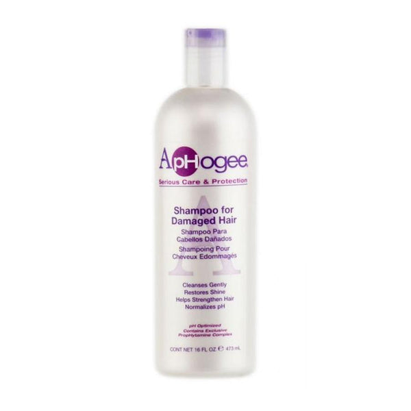 APHOGEE shampoo for damaged hair in a 16 oz bottle with gentle cleansing and hair strengthening benefits