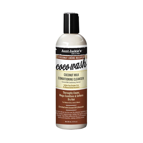 Aunt Jackies Coco Wash bottle coconut milk conditioning cleanser for dry natural curly hair