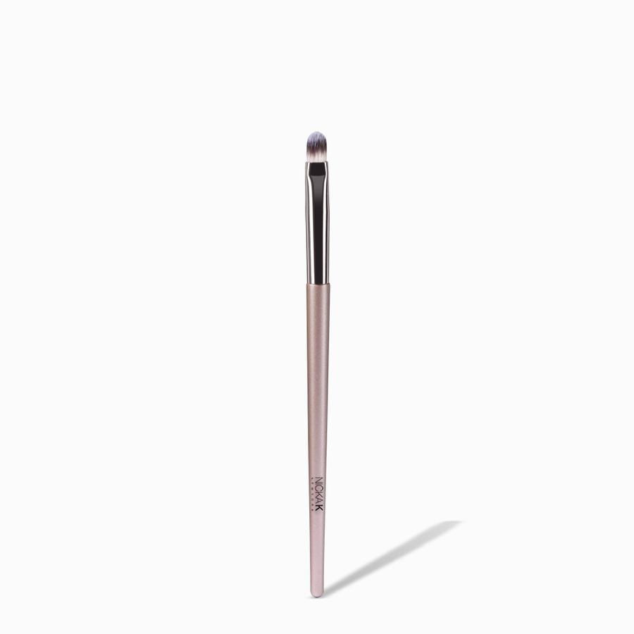 NICKA K concealer brush for makeup small rounded synthetic bristles with pink handle for precision