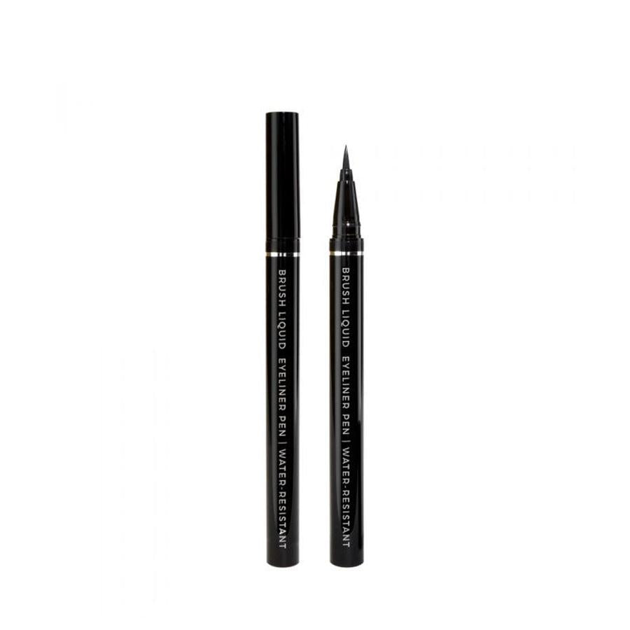 NICKA K waterproof liquid eyeliner pen black slim tube with fine brush tip and removable cap