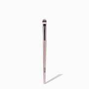 NICKA K round eyeshadow brush with dense rounded synthetic bristles and pink metallic handle