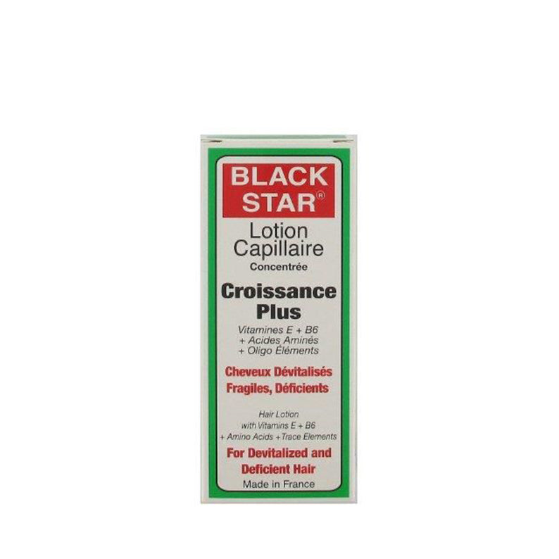 BLACKSTAR Lotion for hair growth. Black Star Croissance Plus hair lotion box for fragile devitalized hair