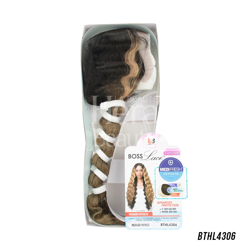 BOBBI BOSS Patrice lace front wig long wavy ombre braid with dark roots to honey blonde in retail box