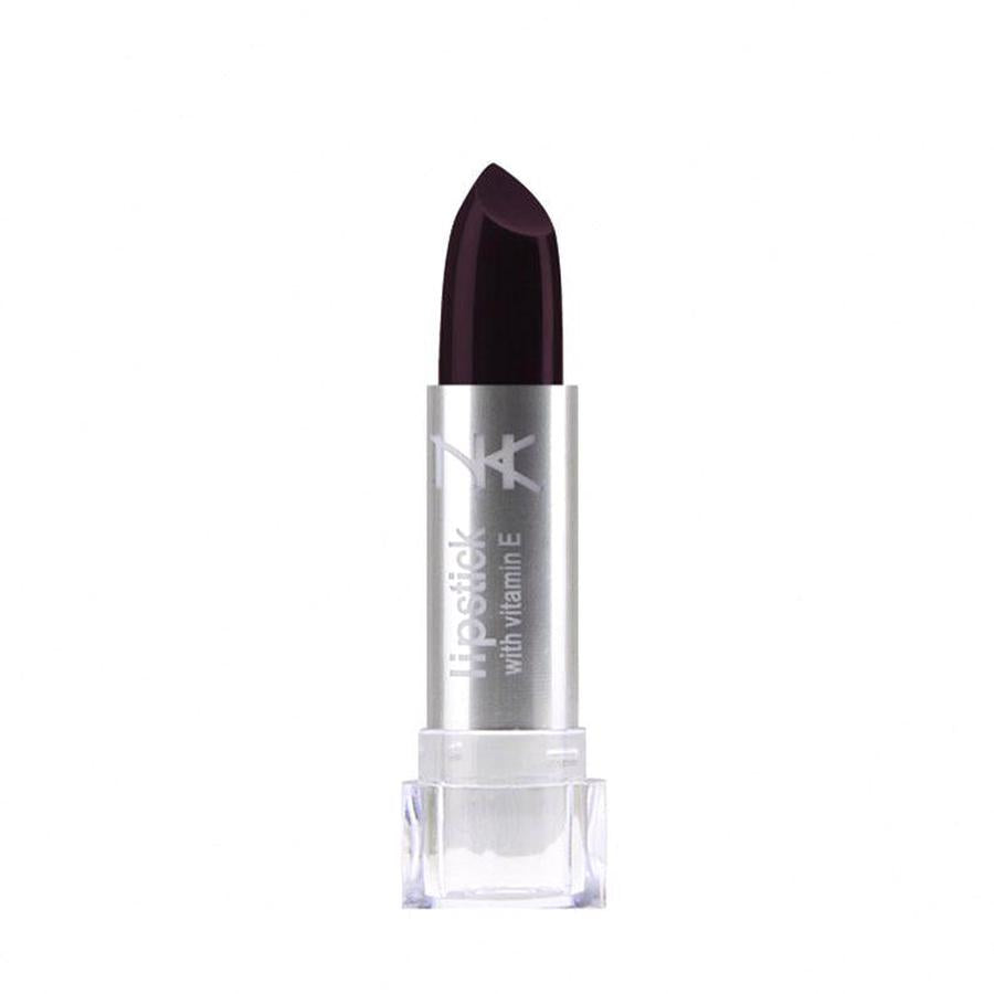 NICKA K dark purple vitamin E lipstick in silver tube with clear cap makeup product