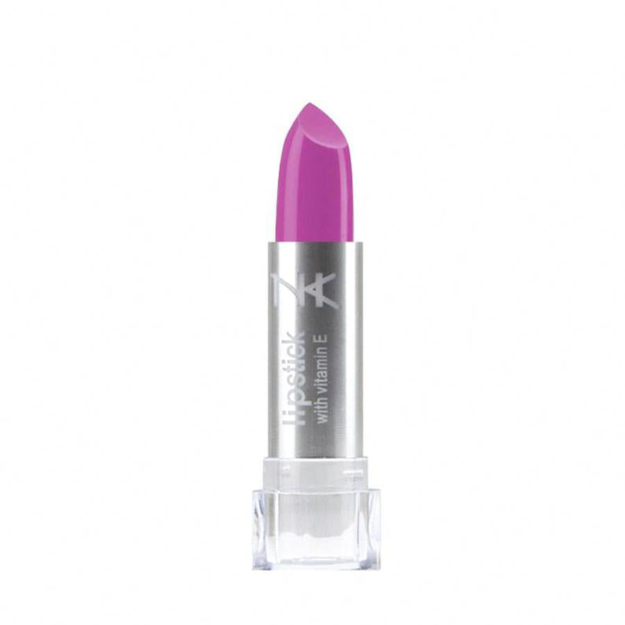 NICKA K vibrant pink vitamin E lipstick in silver tube with clear cap