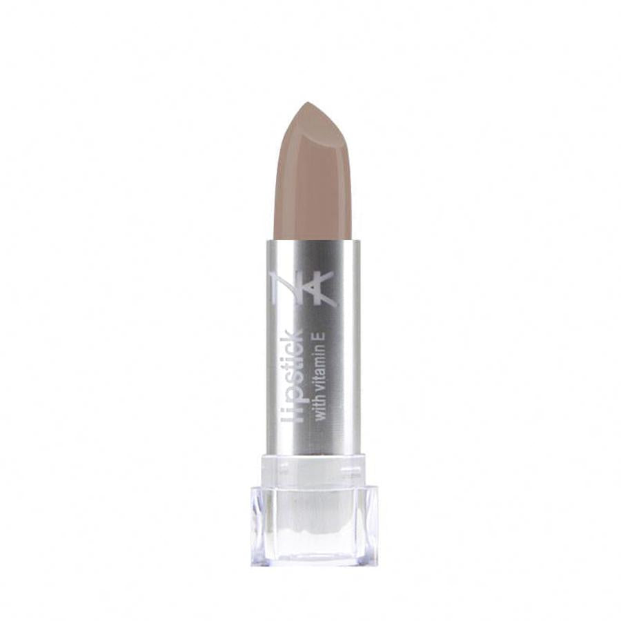 NICKA K vitamin E lipstick in nude shade with silver and clear casing