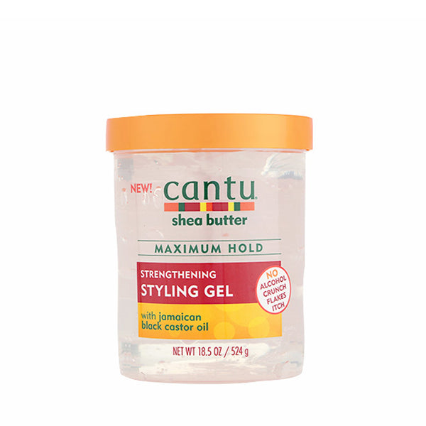 Cantu shea butter styling gel Maximum Hold strengthening jar with Jamaican black castor oil 18.5 oz
