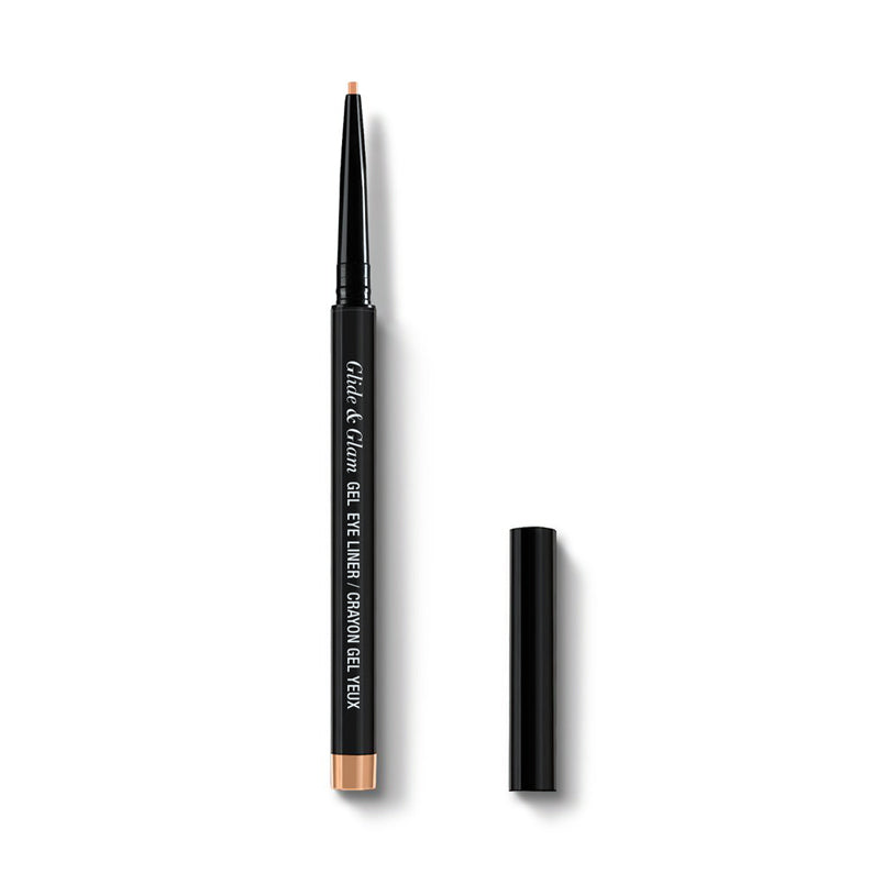 Absolute New York Glide and Glam gel eye liner pencil in black with cap off on white background