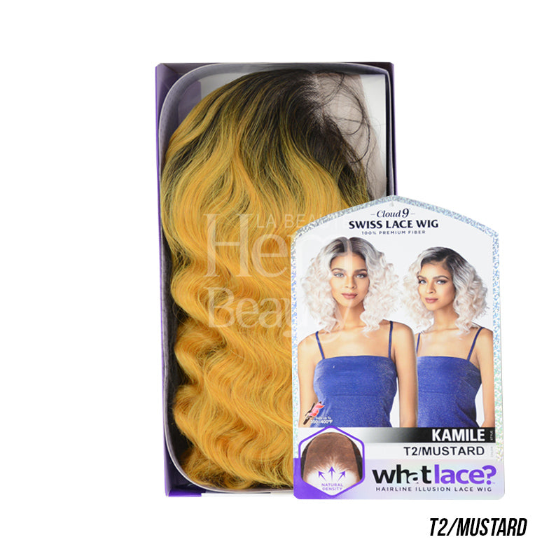 SENSATIONNEL Cloud 9 What Lace KAMILE wig T2 Mustard long wavy lace front with dark roots in box
