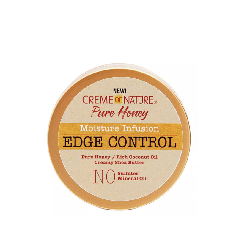 CREME OF NATURE Pure Honey moisture infusion edge control for natural hair jar with shea butter