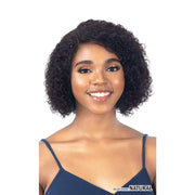 SHAKE N GO Brazilian human hair HD lace front wig curly short bob in natural black for everyday wear