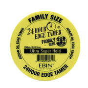 EBIN 24 hour edge tamer family size yellow jar with argan oil ultra super hold 250ml
