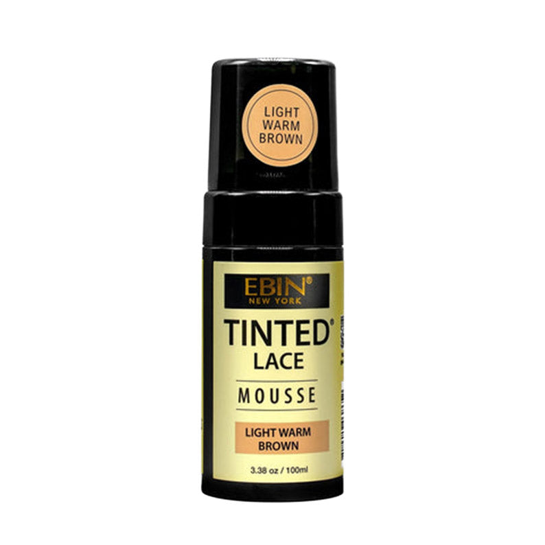 EBIN Tinted Lace Mousse hair care product in light warm brown shade 3.38 oz bottle