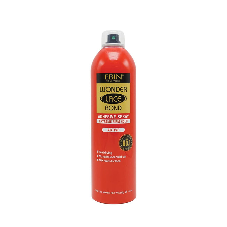 EBIN Wonder Lace Bond extreme hold lace wig adhesive spray red aerosol can for secure wig edges