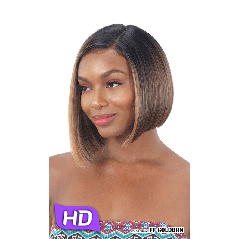 SHAKE N GO HD lace front wig Talisa straight shoulder length bob with brown balayage