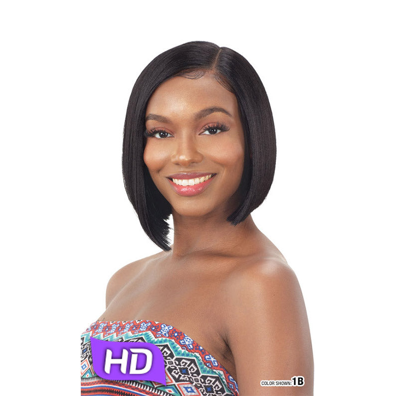 SHAKE N GO HD lace front wig Talisa straight chin length bob in 1B with natural hairline and side part