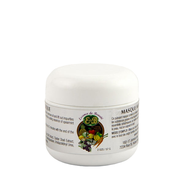 ESSENCE DE BEAUTE marine mint face mask in white 2 oz jar with brand label and screw top lid