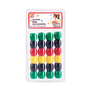 Beauty Town colored hair beads for braids in green black red and yellow jumbo round style
