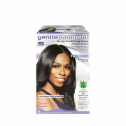 Gentle Treatment no-lye relaxer kit for natural hair twin pack conditioning creme box with smiling model