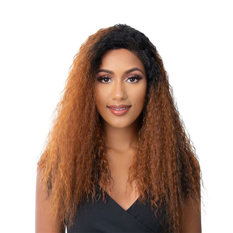 ITS A WIG curly ombre brown to black HD lace wig for women with natural hairline and volume