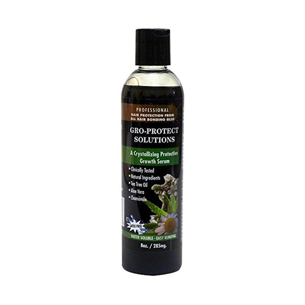 Morning Glory gro-protect hair serum in a bottle featuring natural ingredients for hair protection