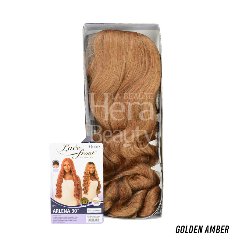 OUTRE Arlena golden amber long wavy lace front wig 30 inch synthetic in retail packaging