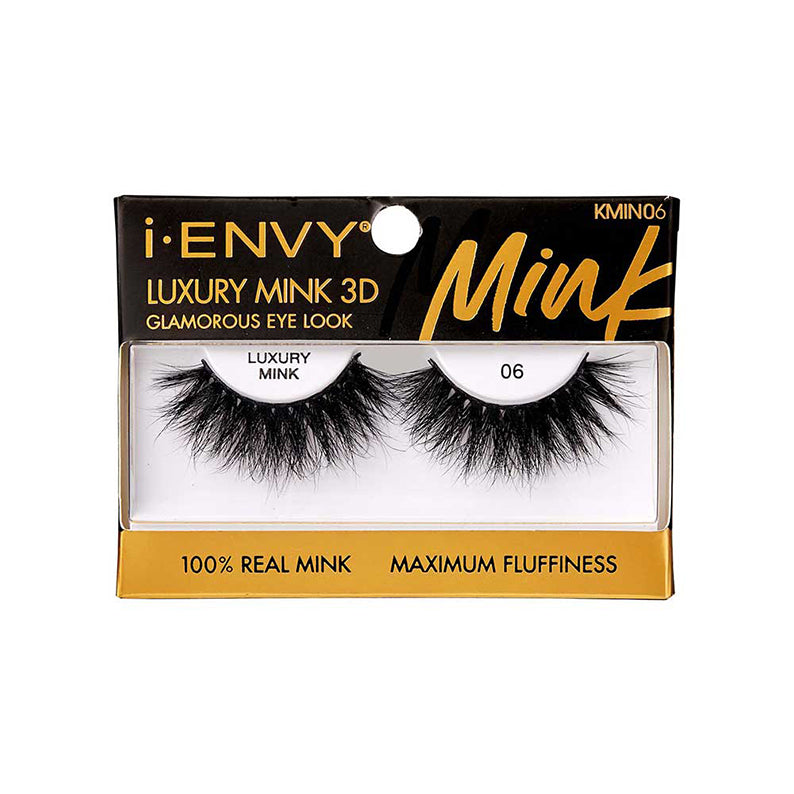IVY BEAUTY by KISS luxury mink 3D lashes black dramatic fluffy false eyelashes in retail packaging