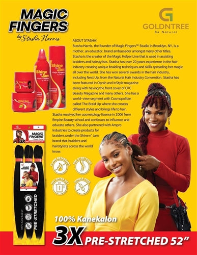 Goldntree Magic Fingers Braid 3X Pre-stretched 52"