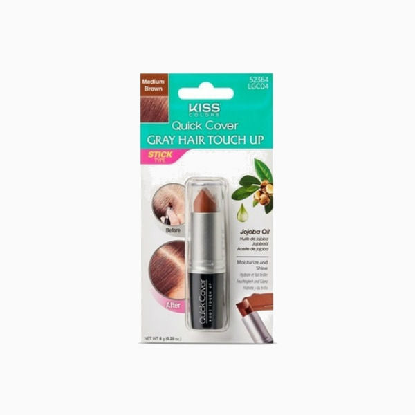 IVY BEAUTY by KISS Quick Cover medium brown grey hair touch up stick with jojoba oil for root coverage