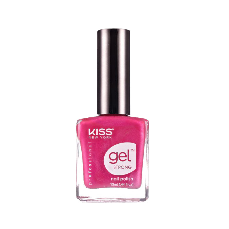 IVY BEAUTY by KISS pink gel nail polish for strong nails in clear glass bottle with silver cap