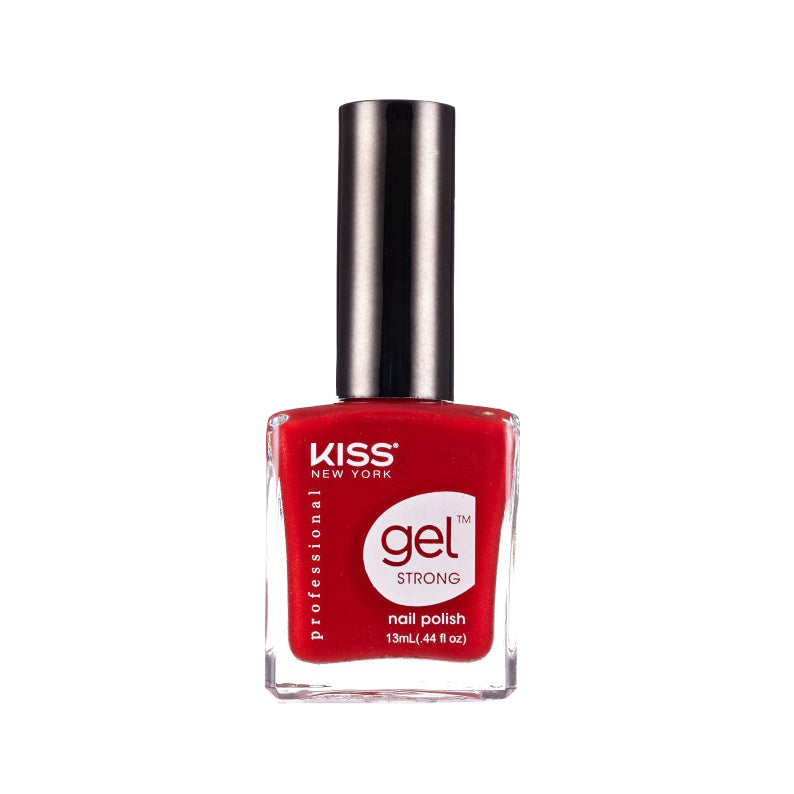 IVY BEAUTY by KISS red gel nail polish for strong nails in a clear glass bottle with black cap