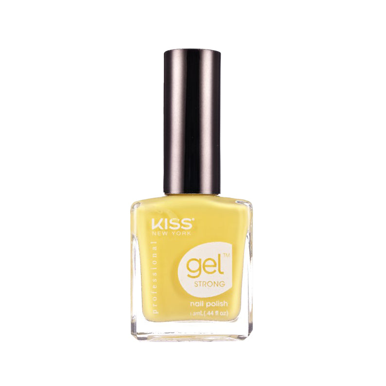 IVY BEAUTY by KISS yellow gel nail polish for strong nails in clear square bottle with black cap