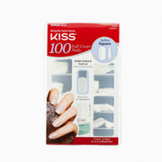 IVY BEAUTY by KISS box of 100 full cover active square white nails with adhesive KISS acrylic nail tips