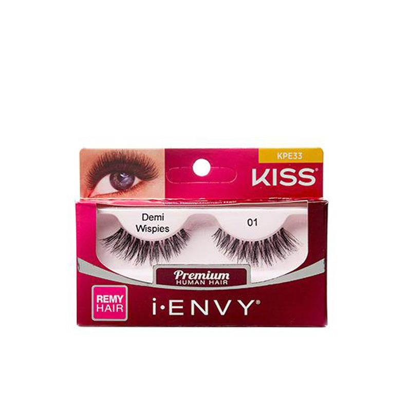 Kiss Ienvy Demi Wispies lashes IVY BEAUTY by KISS premium human hair false eyelashes in box