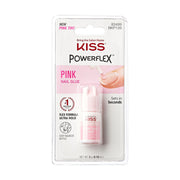 Kiss Powerflex pink nail glue small pink tint bottle in blister pack for fast nail repairs and sets in seconds