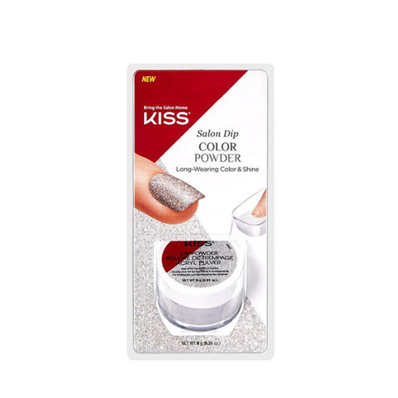IVY BEAUTY by KISS Kiss Salon Dip Color Powder silver glitter nail dip jar with packaging long wearing shine