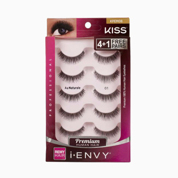 KISS iENVY Premium Human Hair Lashes Multi Pack #KPEM08 AU NATURALE 01