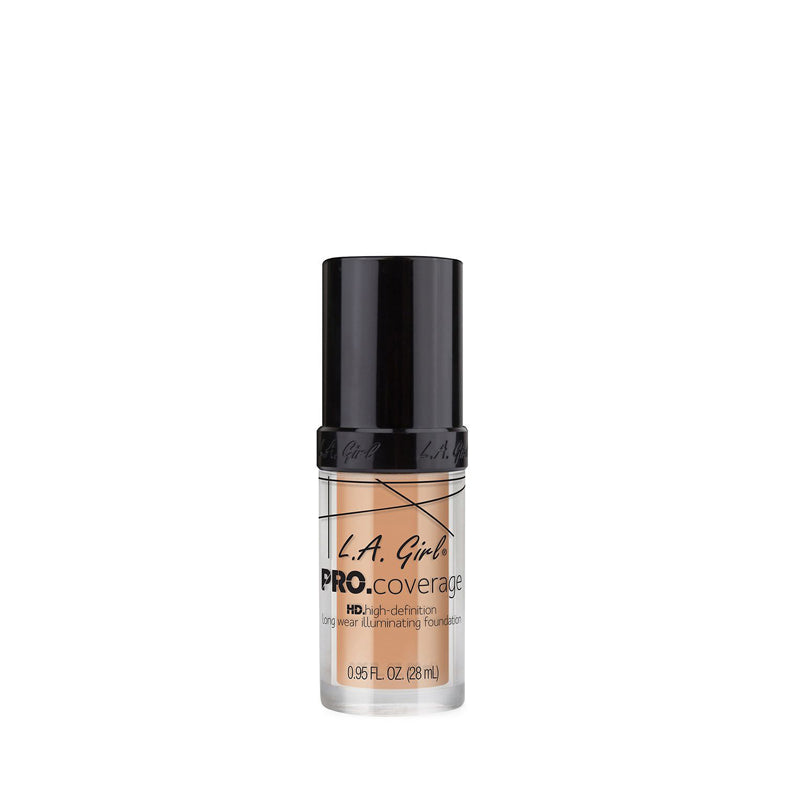 LA Girl Pro Coverage HD Illuminating Foundation bottle with black cap and 0.95 fl oz size