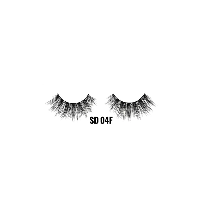 LAFLARE SD 04F dramatic black 3D faux mink lashes pair with wispy layered flare for bold volume