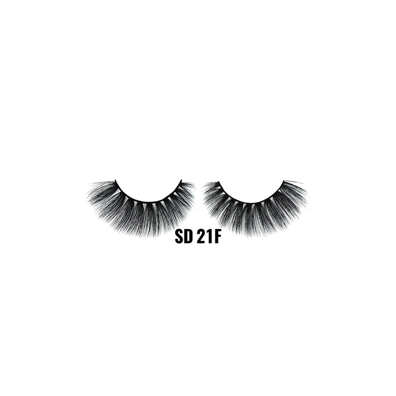 LAFLARE SD 21F 3D faux mink lashes dramatic wispy black strip lashes for full volume and length