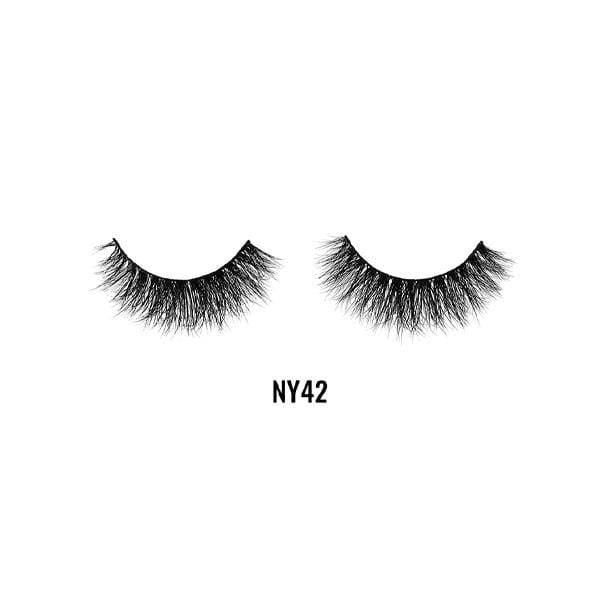LAFLARE NY42 false eyelashes 3D mink lashes for dramatic look fluffy black pair on white background
