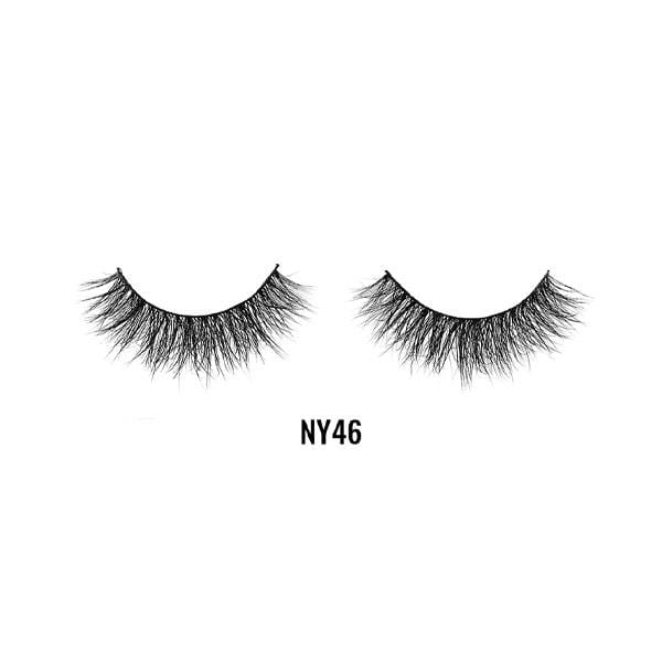 LAFLARE 3D mink lashes NY46 dramatic wispy black false eyelashes pair for voluminous eye makeup