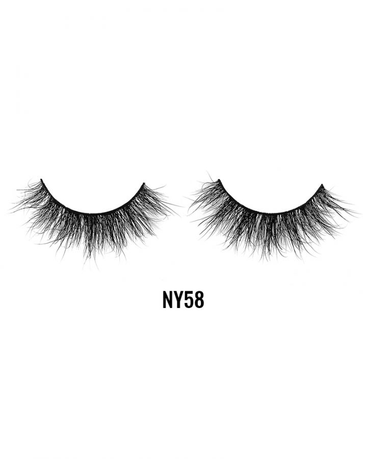 LAFLARE 3D mink lashes NY58 dramatic reusable false eyelashes with wispy layered volume for glam looks